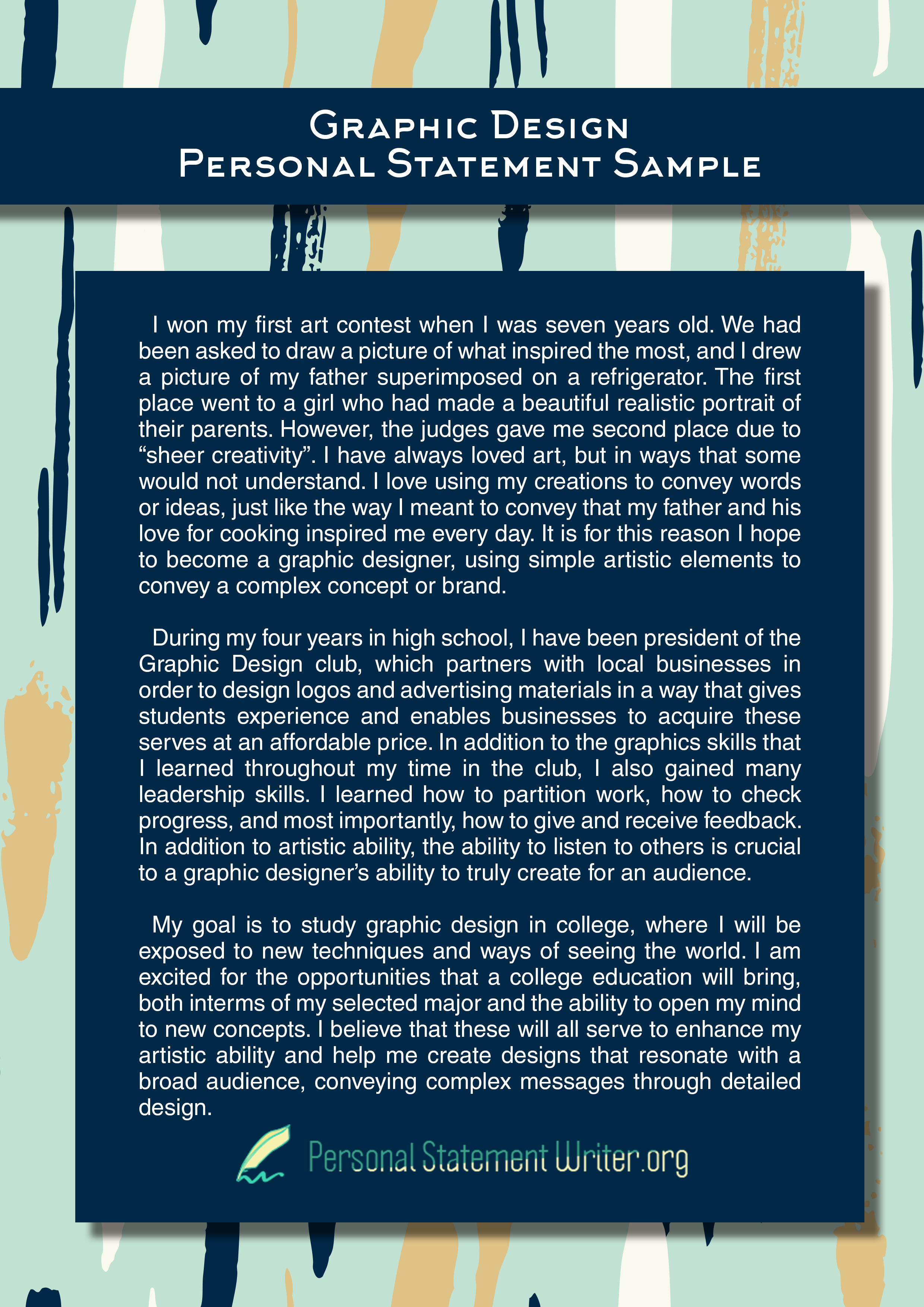 examples of personal statements for design