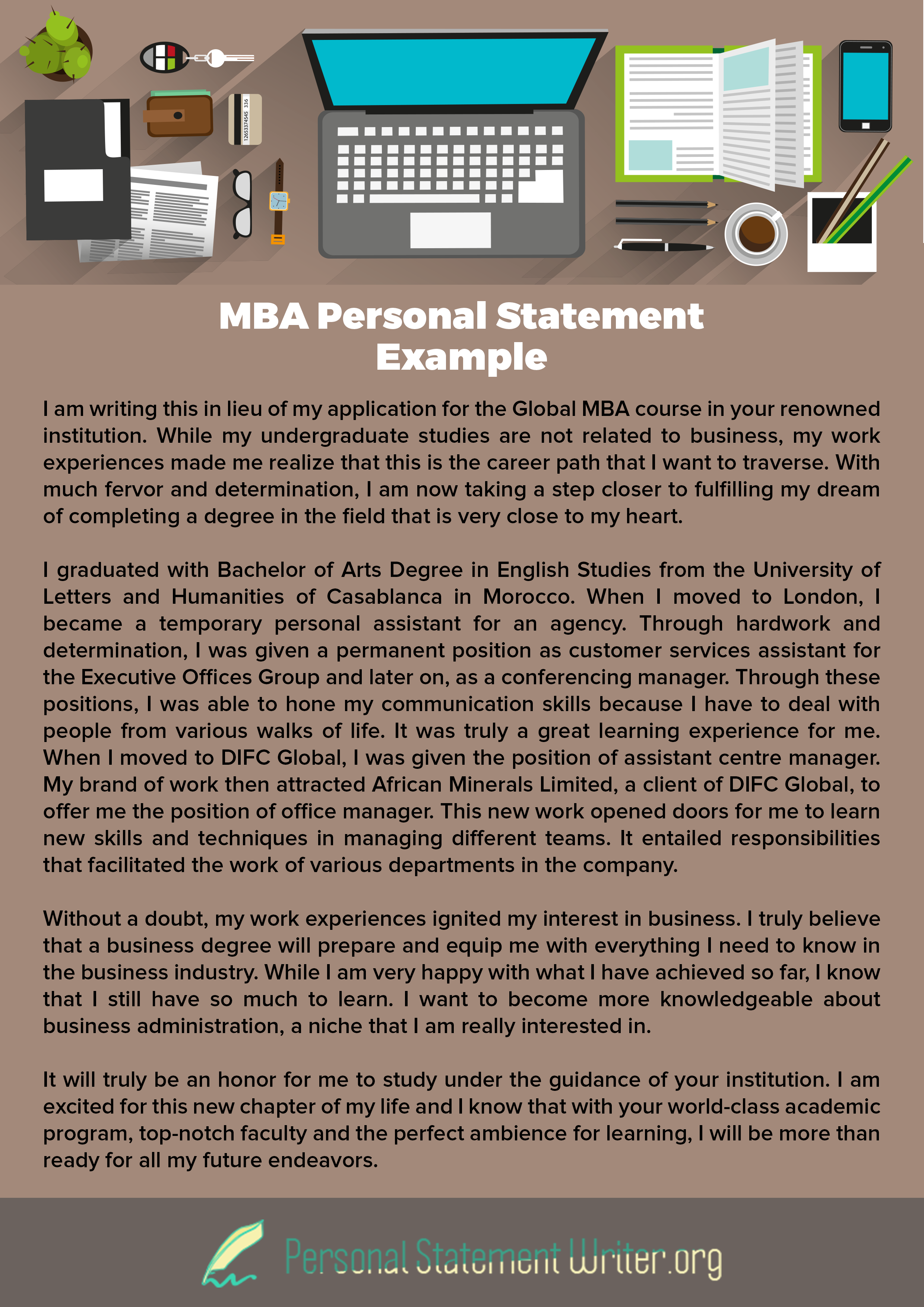 MBA Personal Statement Tips and a Sample Essay - mbaMission - MBA  Admissions Consulting