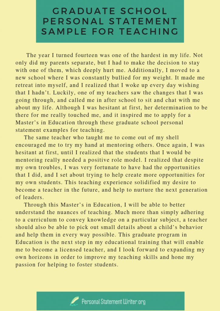 masters in education personal statement examples