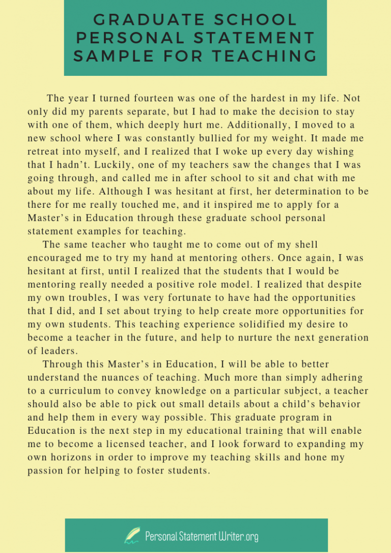 re teacher personal statement