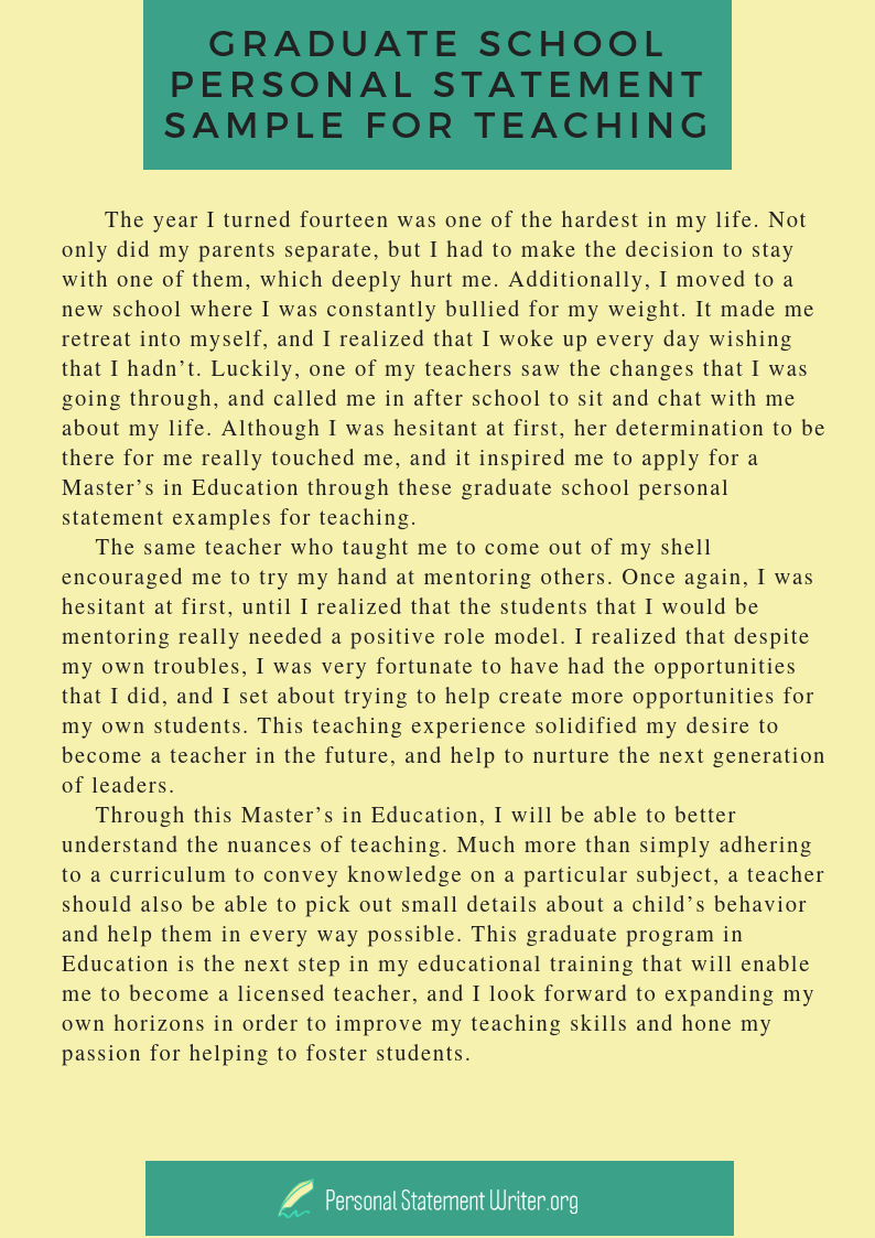 sample personal statement education
